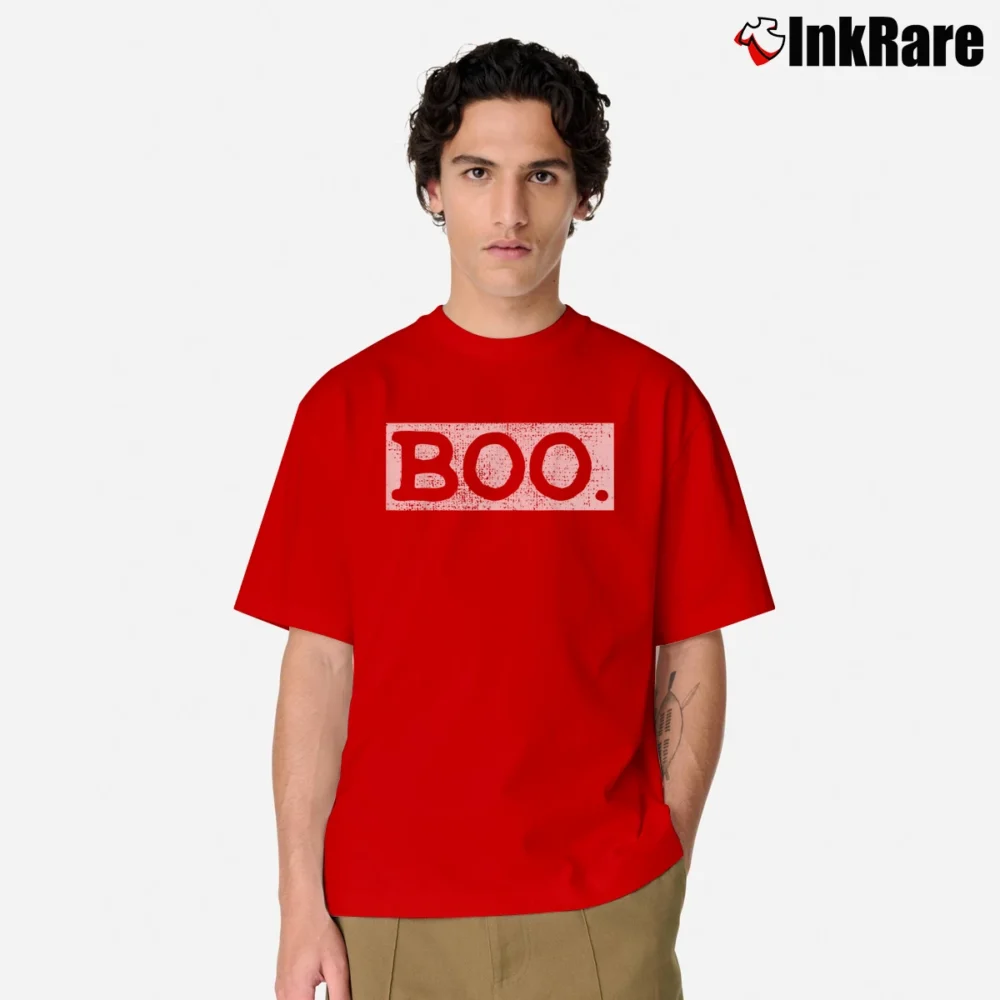 Men’s Halloween Vintage Boo Funny Gift Classic T-Shirt in red | Soft, Breathable Everyday Wear