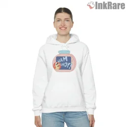 Ham Ahoy Springfield Food Parody Jar Label Shirt on white hoodie for women graphic tee