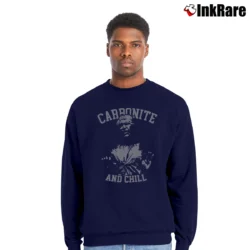 Men’s Han Solo Carbonite And Chill Galaxy's Edge Star Wars Crewneck Sweatshirt in navy | Cozy Fabric, Clean Style