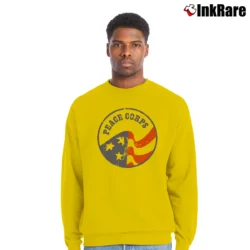 Men’s Hank Player Peace Corps Crewneck Sweatshirt in yellow | Cozy Fabric, Clean Style