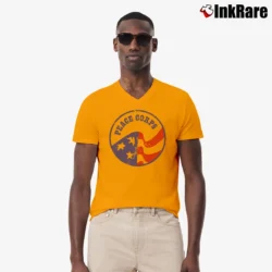 Men’s Hank Player Peace Corps V-Neck Tee in orange | Sharp, Breathable, Everyday Staple