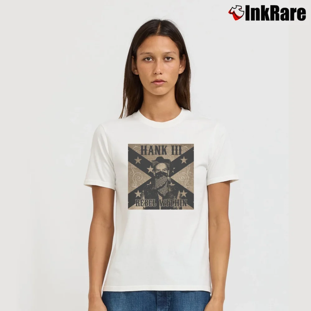 Women’s Hank Williams Iii Rebel Within Music Signature T-Shirt in white | Soft, Flattering Fit