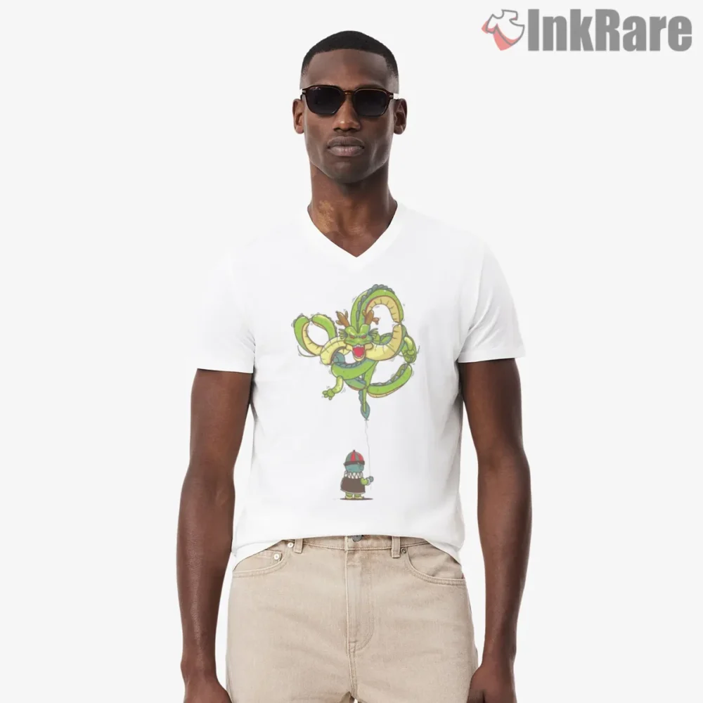 Happy Dragon Balloon With Pilaf Festival Shirt on white v-neck shirt for men graphic tee