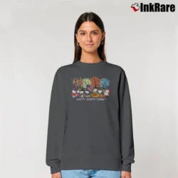 Women’s Happy Everything Snoopy Cosplay Parody Relaxed Sweatshirt in charcoal | Soft, Laid-Back Vibe