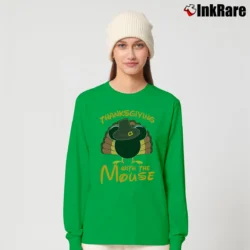 Women’s Happy Thanksgiving Disney Matching Family Mickey Long-Sleeve Top in irish green | Sleek, Versatile, All-Season