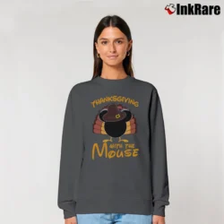 Women’s Happy Thanksgiving Disney Matching Family Mickey Relaxed Sweatshirt in charcoal | Soft, Laid-Back Vibe