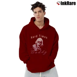 Men’s hard times daddy wrestling promo retro fan Pullover Hoodie in maroon | Cozy, Durable, Modern Fit