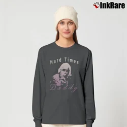 Women’s hard times daddy wrestling promo retro fan Long-Sleeve Top in charcoal | Sleek, Versatile, All-Season