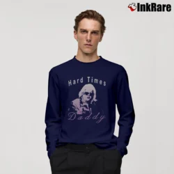 Men’s hard times daddy wrestling promo retro fan Long-Sleeve Shirt in navy | Sleek, Lightweight, Year-Round Wear