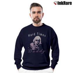 Men’s hard times daddy wrestling promo retro fan Crewneck Sweatshirt in navy | Cozy Fabric, Clean Style