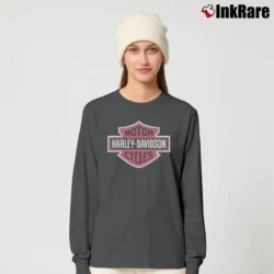 Women’s Harley Davidson 3D Emblem Biker Long-Sleeve Top in charcoal | Sleek, Versatile, All-Season