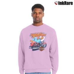 Men’s Harley Davidson Looney Tunes Foghorn Leghorn Crewneck Sweatshirt in light pink | Cozy Fabric, Clean Style