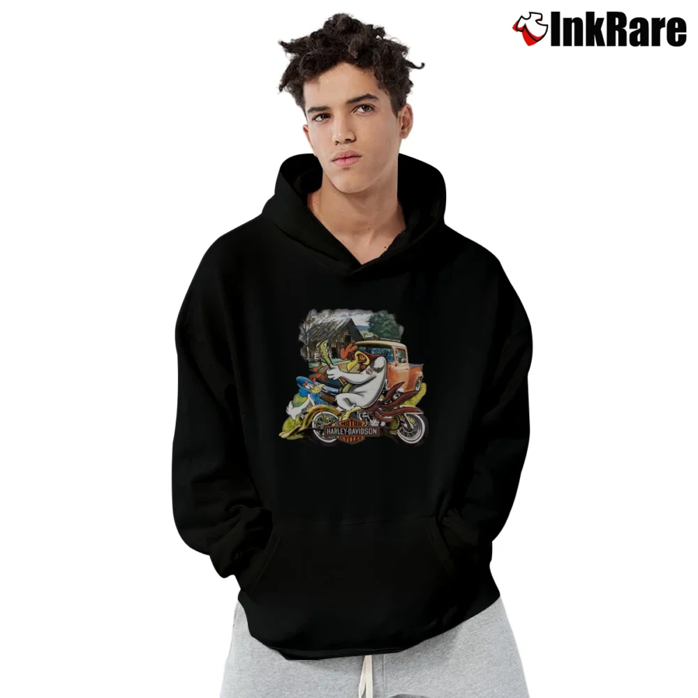 Men’s Harley Davidson Looney Tunes Miami Florida Vintage Pullover Hoodie in black | Cozy, Durable, Modern Fit