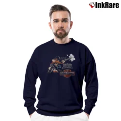 Men’s Harley Davidson Yosemite Sam Looney Tunes Crewneck Sweatshirt in navy | Cozy Fabric, Clean Style
