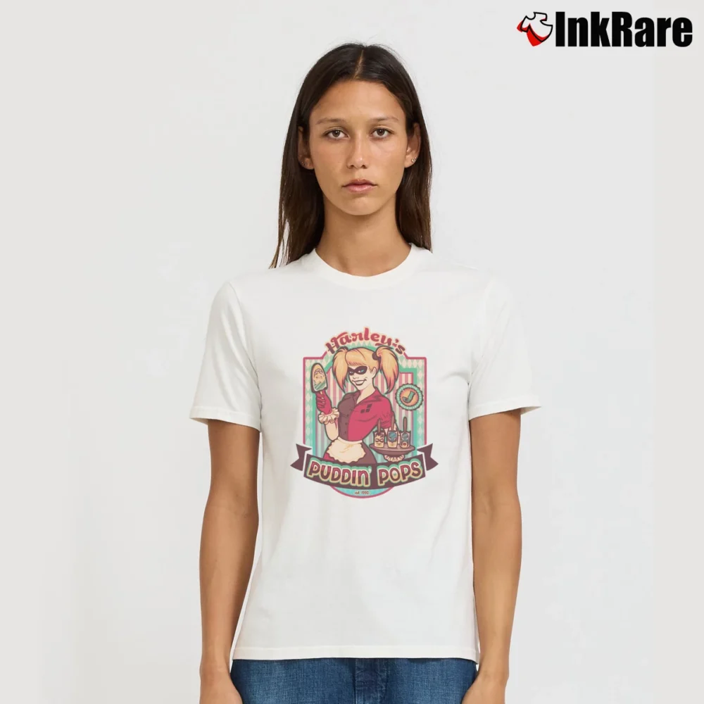 Women’s Harley Quinn Candy Pops Signature T-Shirt in white | Soft, Flattering Fit