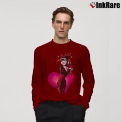 Men’s Harley Quinn Deadstock 90s DC Comics Batman Graphic Long-Sleeve Shirt in maroon | Sleek, Lightweight, Year-Round Wear