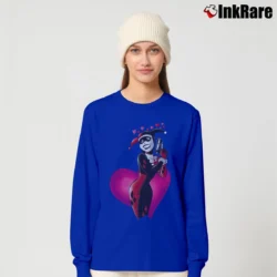 Women’s Harley Quinn Deadstock 90s DC Comics Batman Graphic Long-Sleeve Top in royal blue | Sleek, Versatile, All-Season