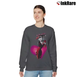 Women’s Harley Quinn Deadstock 90s DC Comics Batman Graphic Relaxed Sweatshirt in charcoal | Soft, Laid-Back Vibe