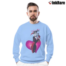 Men’s Harley Quinn Deadstock 90s DC Comics Batman Graphic Crewneck Sweatshirt in light blue | Cozy Fabric, Clean Style
