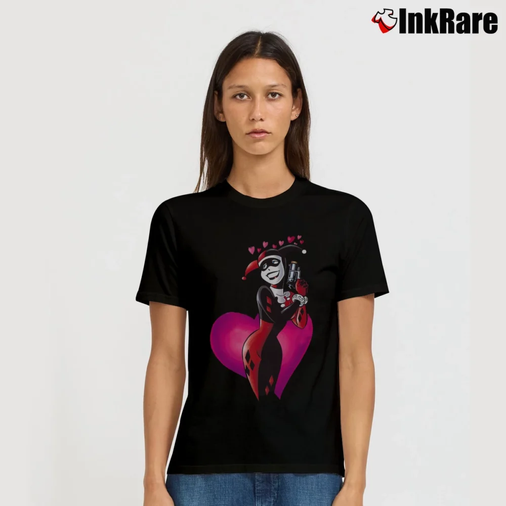 Women’s Harley Quinn Deadstock 90s DC Comics Batman Graphic Signature T-Shirt in black | Soft, Flattering Fit