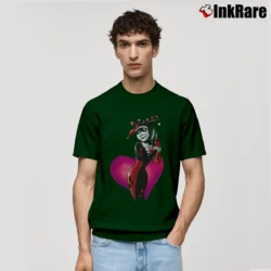 Men’s Harley Quinn Deadstock 90s DC Comics Batman Graphic Classic T-Shirt in forest green | Soft, Breathable Everyday Wear
