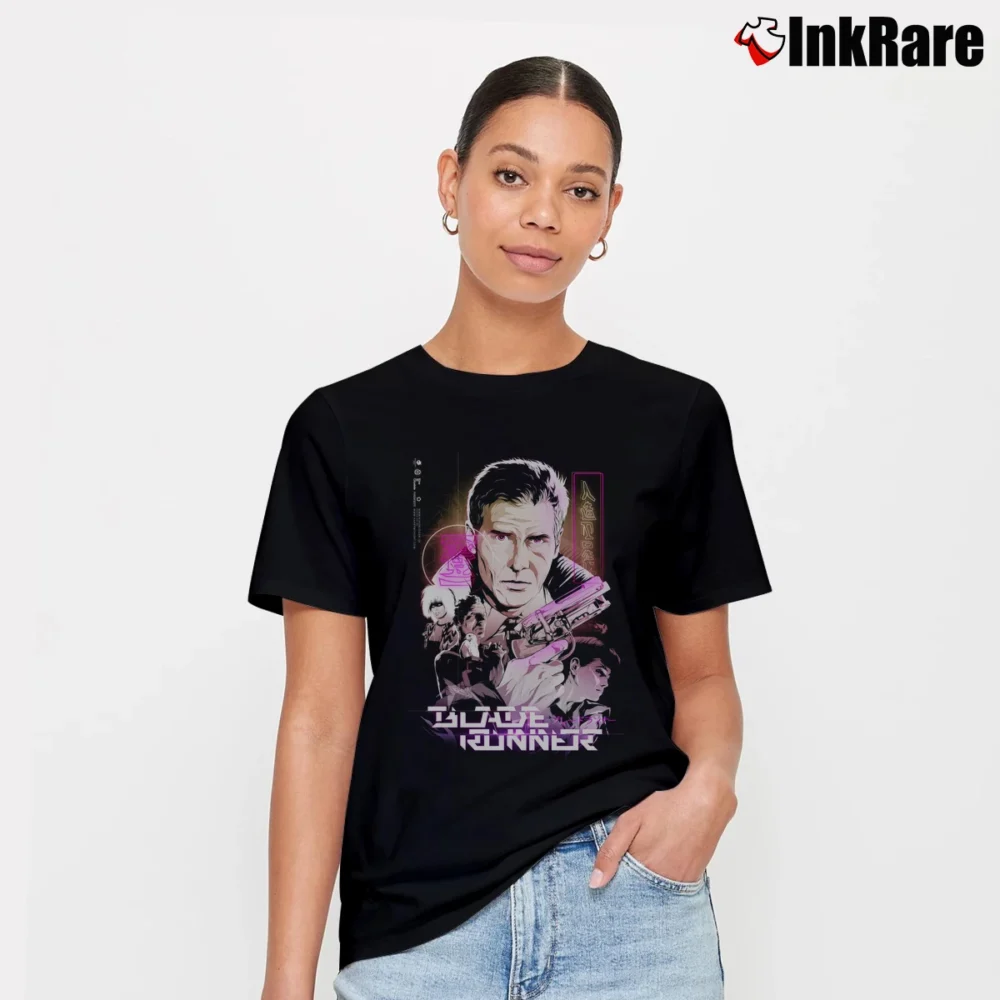 Women’s Harrison Ford Blade Runner Japanese Poster T-Shirt in black | Soft, Flattering Fit