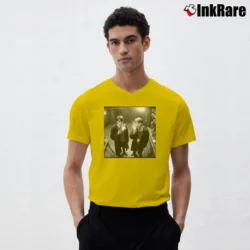Men’s Harry Pot And Ron Smoking Meme Party Funny Fan V-Neck Tee in yellow | Sharp, Breathable, Everyday Staple