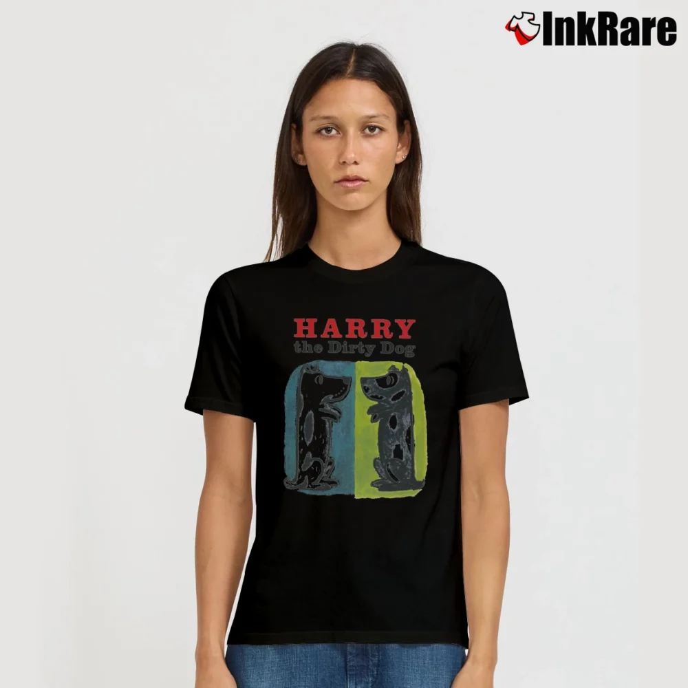 Women’s Harry The Dirty Dog Out Of Print Signature T-Shirt in black | Soft, Flattering Fit