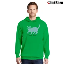 Men’s Hatley Cat Feline Groovy Pullover Hoodie in irish green | Cozy, Durable, Modern Fit