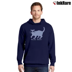 Men’s Hatley Cat Feline Groovy Pullover Hoodie in navy | Cozy, Durable, Modern Fit