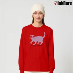 Women’s Hatley Cat Feline Groovy Long-Sleeve Top in red | Sleek, Versatile, All-Season