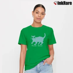 Women’s Hatley Cat Feline Groovy Signature T-Shirt in irish green | Soft, Flattering Fit