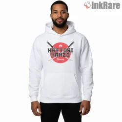 Hattori Hanzo Rising Sun Katana Emblem Shirt on white hoodie for men graphic tee