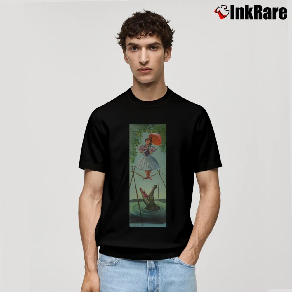 Men’s Haunted Mansion Tightrope Girl Classic T-Shirt in black | Soft, Breathable Everyday Wear
