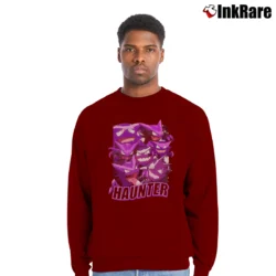 Men’s Haunter Pokemon Retro Custom Graphic Crewneck Sweatshirt in maroon | Cozy Fabric, Clean Style