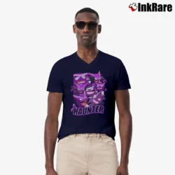 Men’s Haunter Pokemon Retro Custom Graphic V-Neck Tee in navy | Sharp, Breathable, Everyday Staple