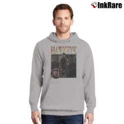 Men’s Hawkeye Jeremy Renner Avengers Marvel Movie Pullover Hoodie in sport grey | Cozy, Durable, Modern Fit