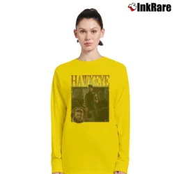 Women’s Hawkeye Jeremy Renner Avengers Marvel Movie Long-Sleeve Top in yellow | Sleek, Versatile, All-Season