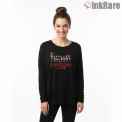 Hawkins Babysitters Club Retro Kids Adventure Shirt on black long sleeve shirt for women graphic tee