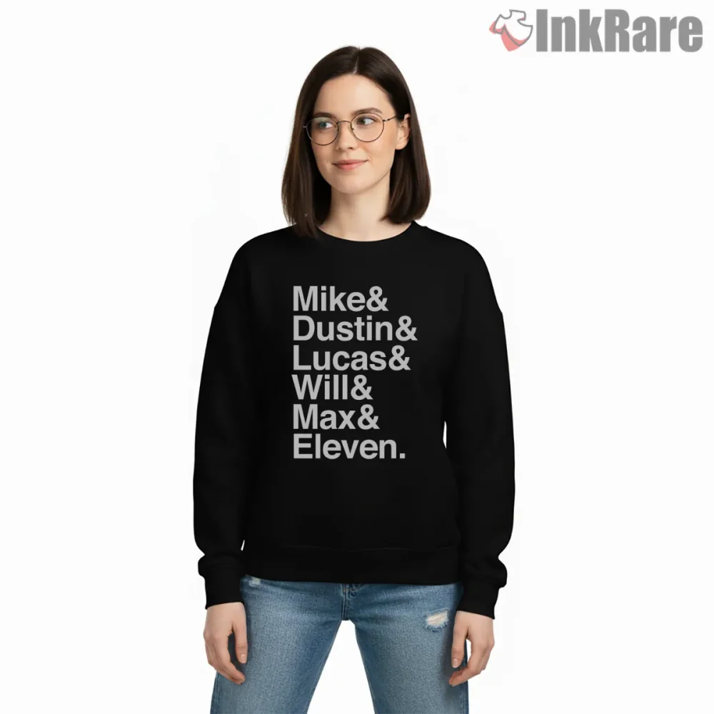 Hawkins Heroes Name List Typography Shirt on graphic shirt for women graphic tee