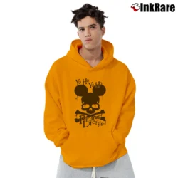 Men’s Hayratee Pirates Life For Me Mickey Mouse Skull Crossbones Pullover Hoodie in orange | Cozy, Durable, Modern Fit