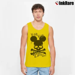 Men’s Hayratee Pirates Life For Me Mickey Mouse Skull Crossbones Tank Top in yellow | Breathable, Active-Friendly Design