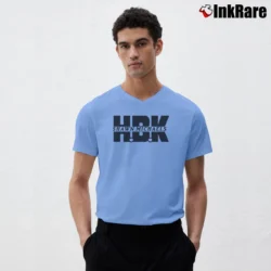 Men’s HBK Shawn Michaels V-Neck Tee in light blue | Sharp, Breathable, Everyday Staple