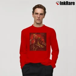 Men’s He - Man Battle Cat Long-Sleeve Shirt in red | Sleek, Lightweight, Year-Round Wear