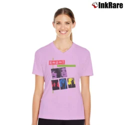Women’s Heart Bad Animals 1988 Tour Promo V-Neck Tee in light pink | Chic Neckline, Soft Texture