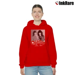 Women’s Heart Band Cozy Hoodie in red | Warm, Structured, Stylish