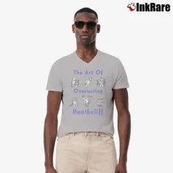 Men’s Heathcliff The Cat The Art Of Overacting V-Neck Tee in sport grey | Sharp, Breathable, Everyday Staple
