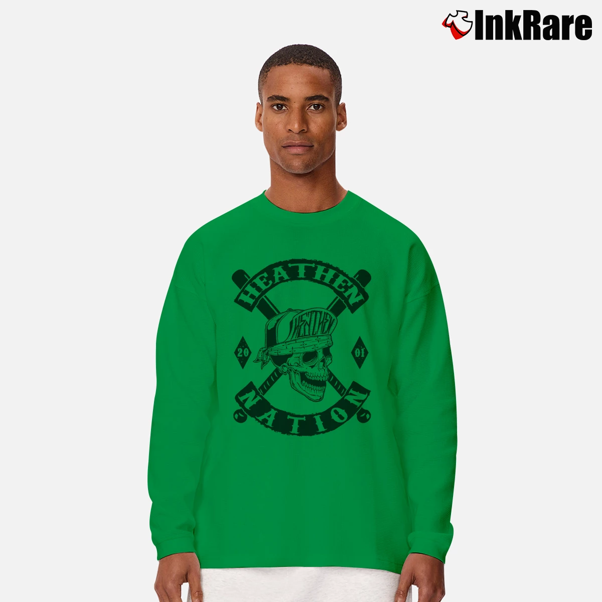 Heathen Nation Men’s Long-Sleeve Tee in irish green – Versatile Layering Men’s Heathen Nation Long-Sleeve Shirt in irish green | Sleek, Lightweight, Year-Round Wear