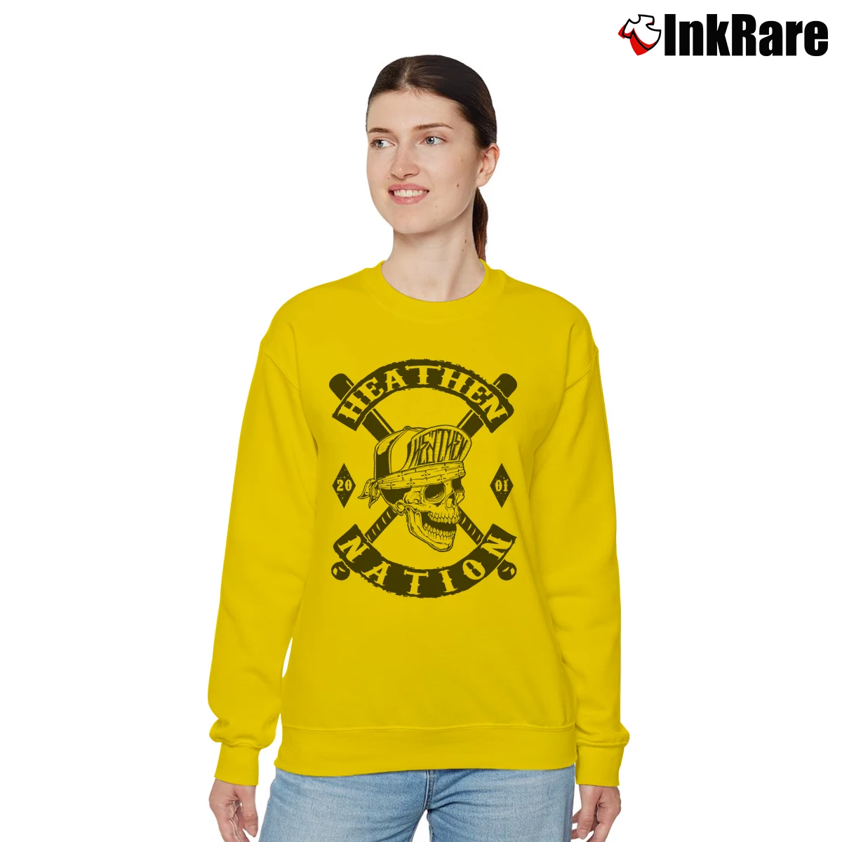 Heathen Nation Women’s Relaxed Sweatshirt in yellow – Cozy Casual Women’s Heathen Nation Relaxed Sweatshirt in yellow | Soft, Laid-Back Vibe