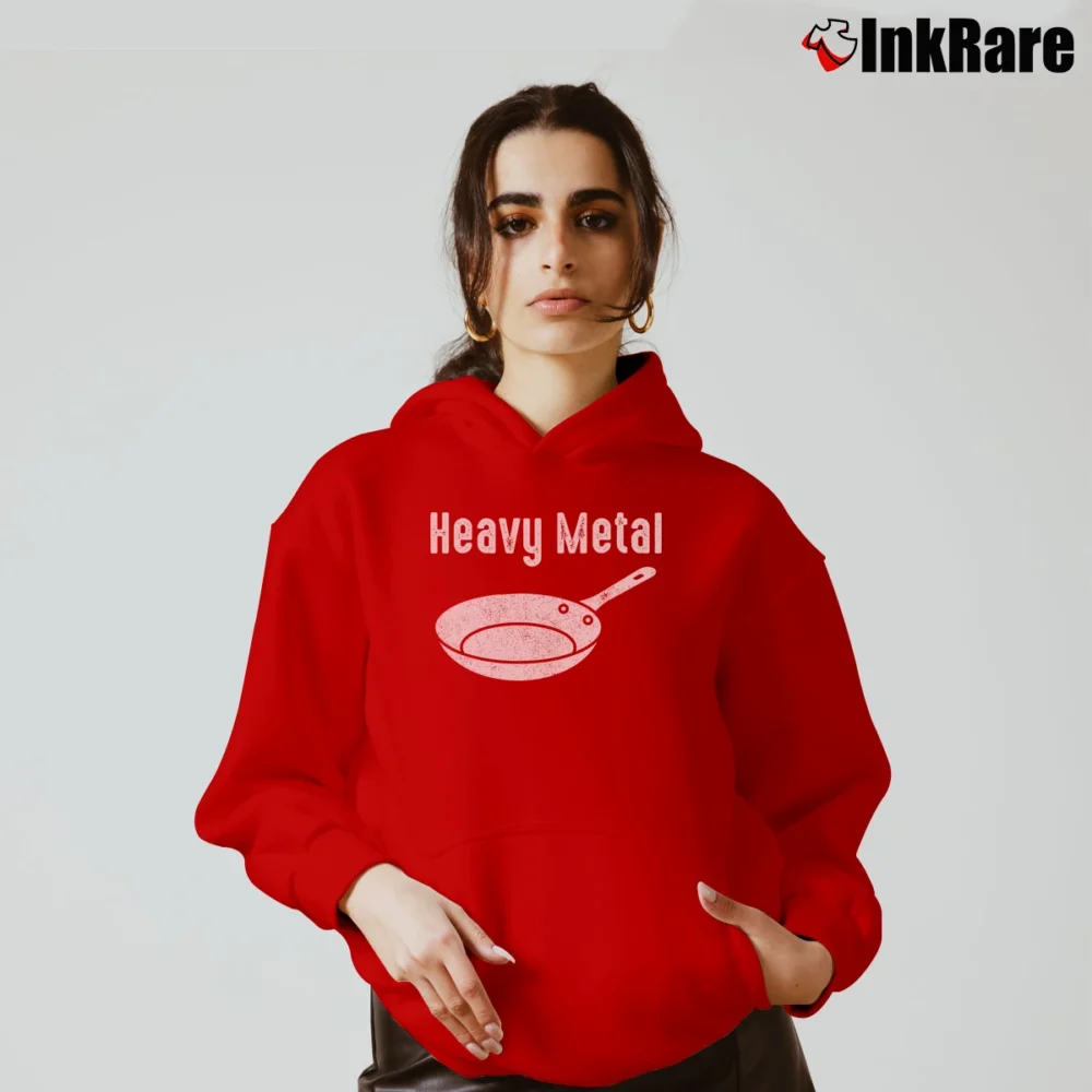 Women’s Heavy Metal Funny Iron Cookware Cooking Chef Cozy Hoodie in red | Warm, Structured, Stylish